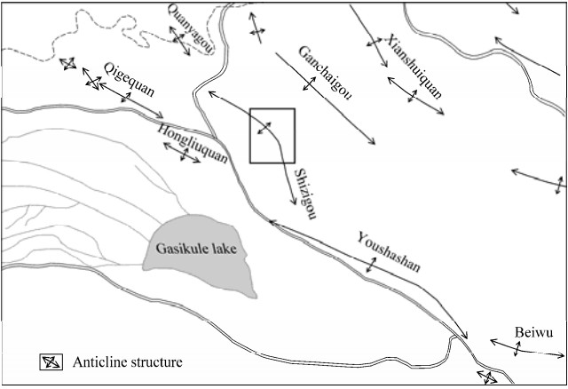 Figure 1. Location and tectonic settings of the studied area (denoted by a rectangle in the figure).